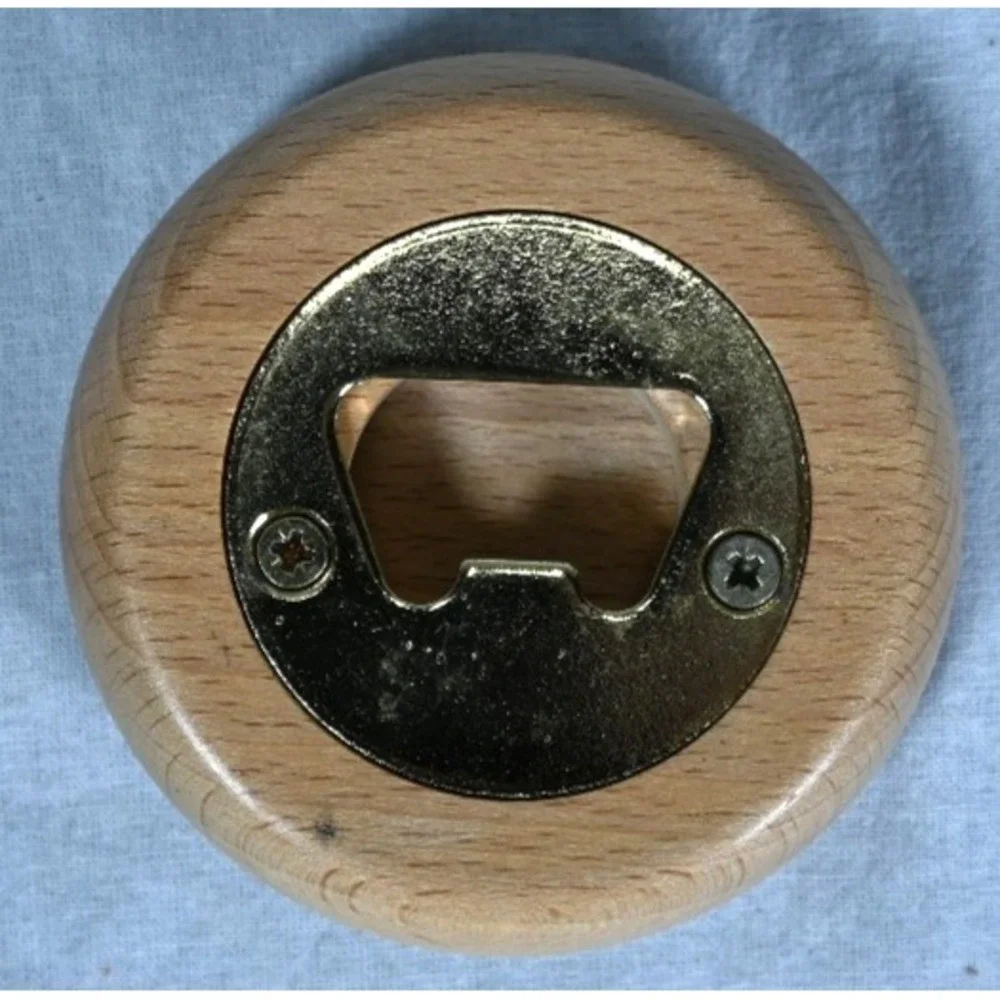Mockba Moscow Russia Engraved Wood Palm Bottle Opener Vintage Bar Tool
